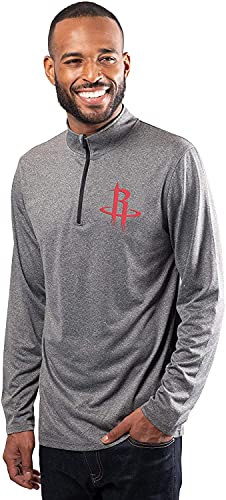 Ultra Game NBA Men's Quarter Zip Long Sleeve Pullover T-Shirt