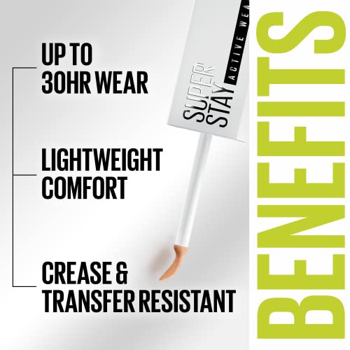 Maybelline Super Stay Liquid Concealer Makeup, Full Coverage Concealer, Up to 30 Hour Wear, Transfer Resistant, Natural Matte Finish, Oil-free, Available in 16 Shades, 30, 1 Count