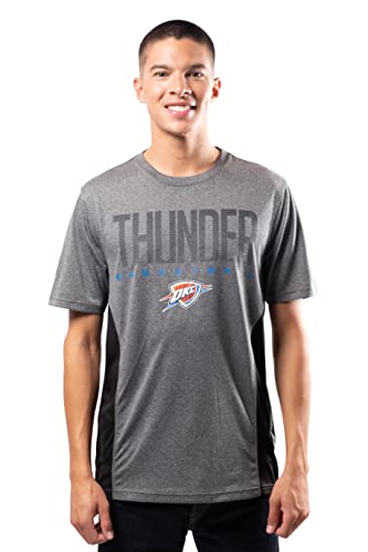 Ultra Game NBA Oklahoma City Thunder Mens Active Tee Shirt, Charcoal Heather, XX-Large