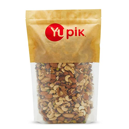Yupik Raw Mix Nuts, 1 lb, Premium Natural Mixed Nuts with Almonds, Walnuts, Pistachios, Cashews, and Brazil Nuts, Healthy Snack,Brown