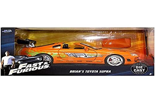 Jada Toys Fast and Furious 1:24 Brian's Toyota Supra Die-cast Car, toys for kids and adults, Orange (97168)