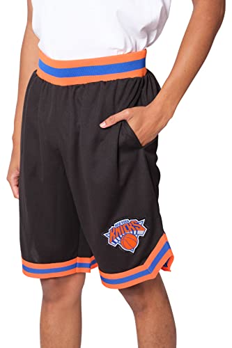 Ultra Game NBA New York Knicks Mens Woven Basketball Shorts, Team Color, Large