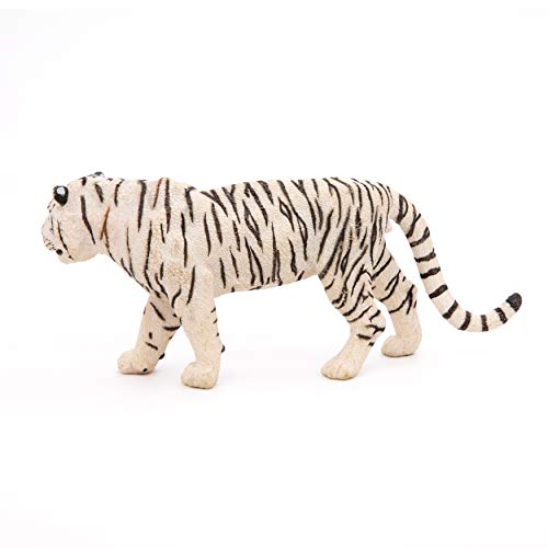 Papo -Hand-Painted - Figurine -Wild Animal Kingdom - White Tiger -50045 -Collectible - for Children - Suitable for Boys and Girls- from 3 Years Old