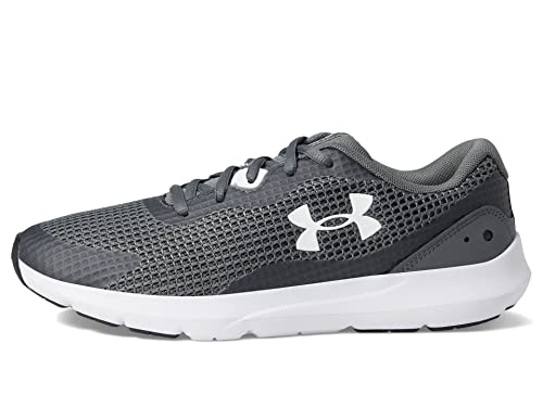 Under Armour Women's Surge 3 Sneaker, (106) Pitch Gray/White/White, 6