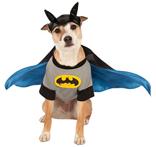 Rubie's Costume Batman Shirt With Cape Rubie s DC Comics Pet Costume, Gray, Small US