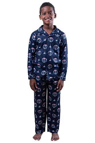 Ultra Game NBA Washington Wizards Youth 2 Piece Soft Tee Shirt and Lounge Pants Sleepwear Loungewear Pajama Set, Team Color, 7
