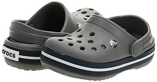 Crocs Unisex-Child Crocband Clogs (Todder Shoes), Smoke/Navy, 9 Toddler