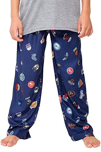 Ultra Game NBA Multi-Team Boys 2 Piece Pjs Lounge Pants and Tee Set, Navy, 8