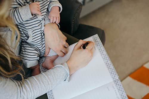 Pearhead Hello Baby, First 5 Years Baby Memory Book with Photo Insert, Baby Keepsake, Baby Nursery, Gray