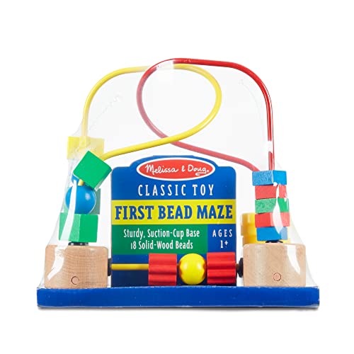 Melissa and Doug First Bead Maze - Wooden Educational Toy for Floor, High Chair, or Table - Infant Maze Toy, Bead Maze Toys For Toddlers And Babies 4.2 x 7 x 8.6 inches ; 1.3 pounds
