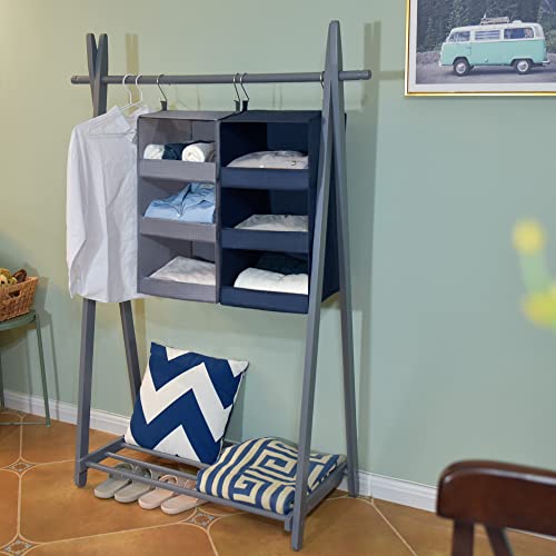 GRANNY SAYS 3-Shelf Hanging Closet Organizer and Storage, Collapsible Hanging Closet Shelves, Hanging Organizer for Closet and RV, Gray, 29 ¾' H X 12' W X 12' D, 1-Pack