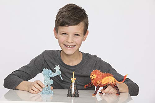Schleich Eldrador Creatures, Mythical Creatures Toys for Kids, Battle for The Super Weapon Set with Ice Monster and Lava Monster Action Figures, 5 Pieces, Ages 7+