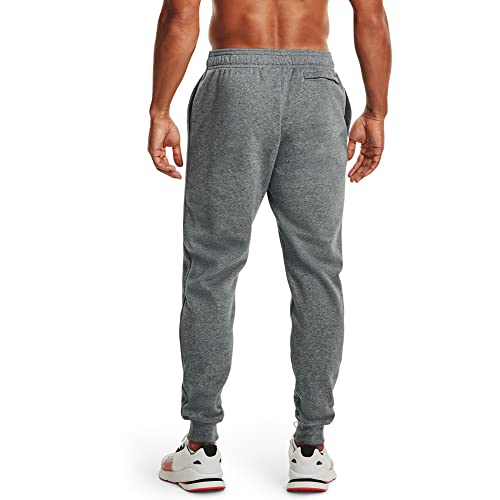 Under Armour Mens Rival Fleece Joggers , Pitch Gray Light Heather (012)/Onyx White , Small