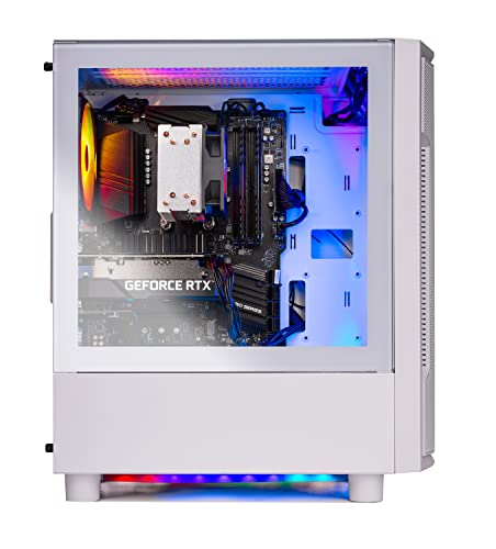 Skytech Archangel Gaming PC Desktop – AMD Ryzen 5 5600X 3.7 GHz, NVIDIA RTX 3060 Ti, 1TB NVME SSD, 16GB DDR4 RAM 3200, 600W Gold PSU, 11AC Wi-Fi, Windows 11 Home 64-bit