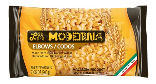 La Moderna Elbow Pasta, Noodles, Durum Wheat, Protein, Fiber, Vitamins, 7 Ounce (Pack of 20)