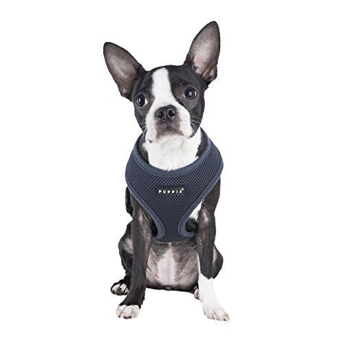 Authentic Puppia Soft Harness, Grey, X-Small
