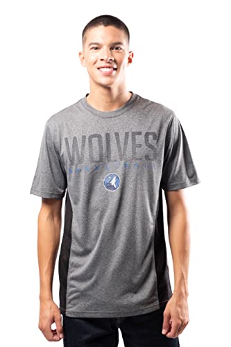 Ultra Game NBA Minnesota Timberwolves Mens Active Tee Shirt, Charcoal Heather, Medium