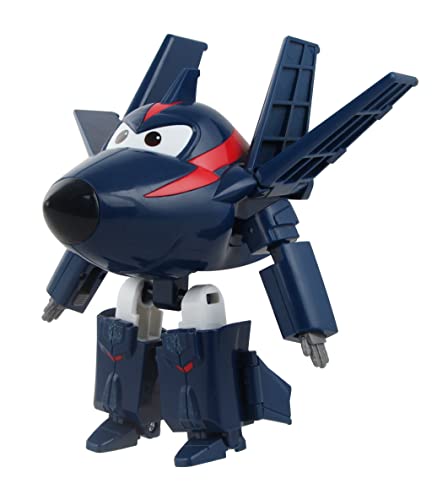 Super Wings - 5' Transforming Agent Chase Airplane Toys Action Figure | Plane to Robot | Fun Toy Plane Vehicle for 3 4 5 year old Boys and Girls | Preschool Kids Birthday Gift for Pretend Play , Blue