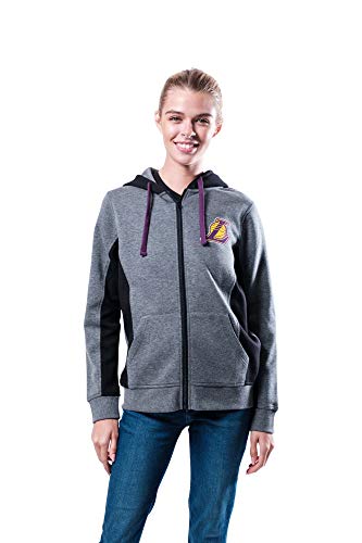 Ultra Game Women's NBA Standard Full Zip Hoodie Sweatshirt Dime Jacket, Heather Charcoal, Large FUL1485F
