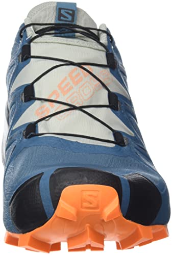 Salomon Speedcross 5 Gore-TEX Trail Running Shoes for Men, Mallard Blue/Wrought Iron/Vibrant Orange, 9.5