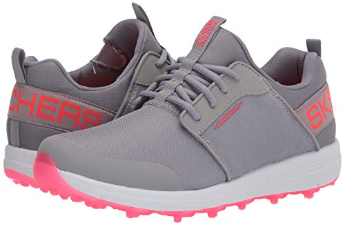 Skechers Women's Max Golf Shoe, Gray/Coral Sport, 5.5