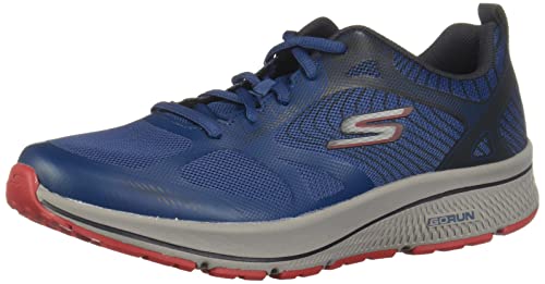 Skechers Men's GOrun Consistent-Athletic Workout Running Walking Shoe Sneaker with Air Cooled Foam, Navy/Red 2, 11