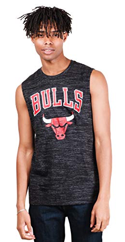 Ultra Game NBA Chicago Bulls Mens Jersey Sleeveless Muscle T-Shirt, Black Space Dye, X-Large