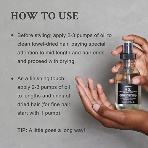 Davines OI Oil | Weightless Hair Oil Perfect for Dry Hair, Coarse and Curly Hair Types | Anti-Frizz for Soft, Shiny Hair | 135 ml (4.56 Fl Oz)