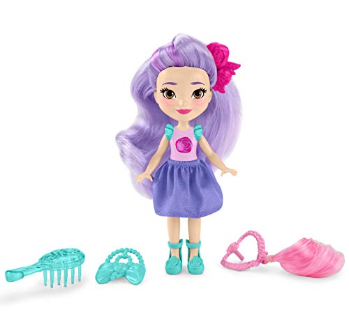 Nickelodeon Sunny Day Pop-In Style 6-inch Posable Hair Play Dolls with 3 Pop-In Accessories, 9 Customizable Pop-In Spots and Comb