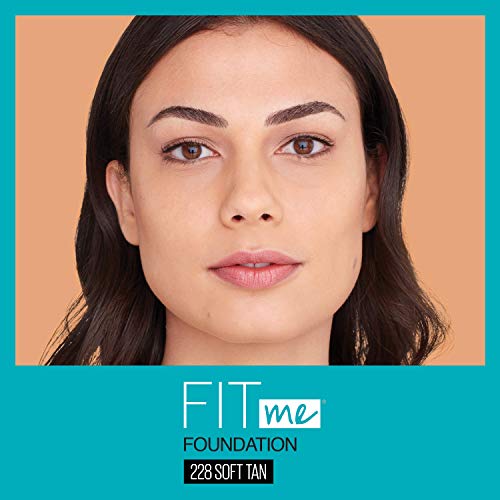 Maybelline Fit Me Matte + Poreless Liquid Oil-Free Foundation Makeup, Soft Tan, 1 fl; oz