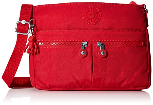 Kipling womens Women's New Angie Handbag, Lightweight Bag, Nylon Travel Crossbody Bag, Red Rouge, 10.5 L X 8 H X 2 D US