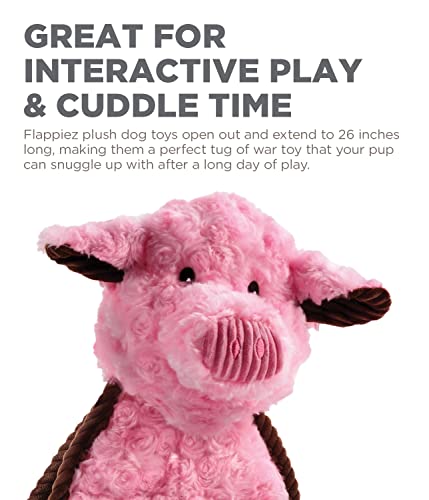 Charming Pet Cuddle Tugs Pig Plush Interactive Dog Tug Toy