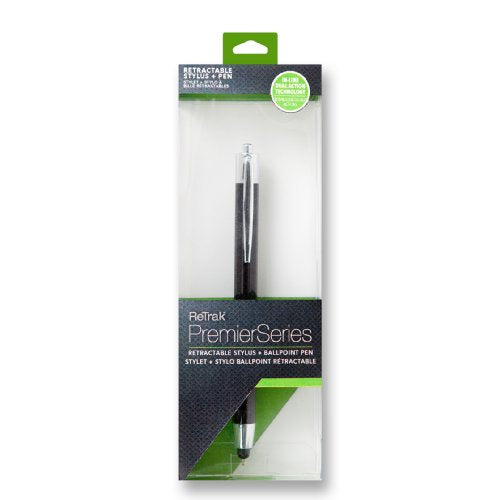 ReTrak Retractable Premier Series Stylus and Pen (ETSTYLUSPBLK)