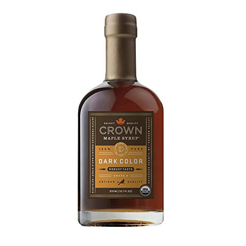 Crown Maple Dark Color, Robust Taste Organic Maple Syrup, 12.7 Fl Oz, 100% Pure, Enhance Cocktails, Marinades and Pancakes