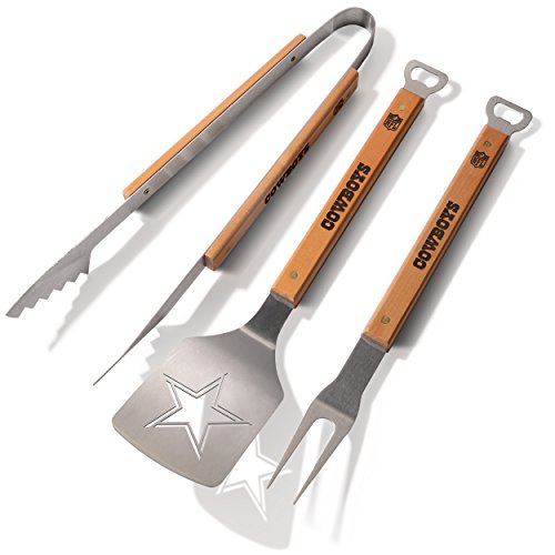 YouTheFan NFL Dallas Cowboys Classic Series 3-Piece BBQ Set , Stainless Steel, 22' x 9'