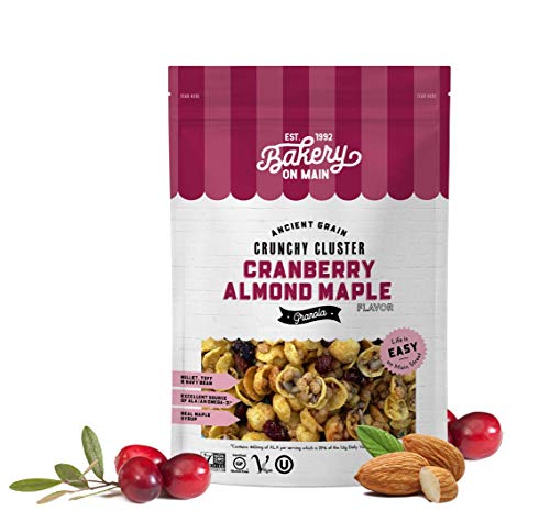 Bakery On Main, Gluten-Free Granola + Ancient Grains, Vegan and Non GMO - Cranberry Almond Maple, 11oz (Pack of 6)