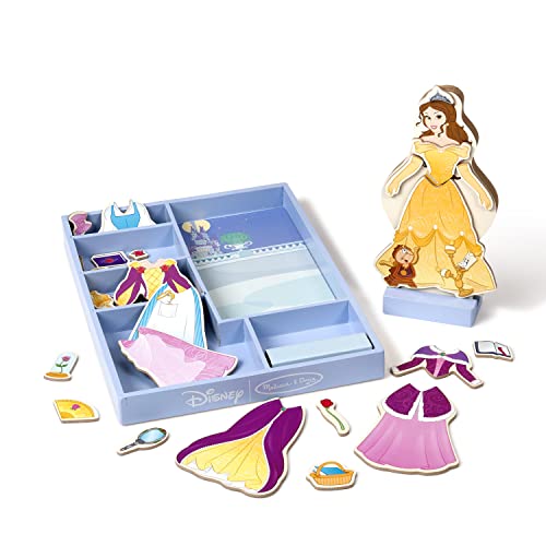 Melissa and Doug Disney Belle Magnetic Dress-Up Wooden Doll Pretend Play Set (30+ pcs)