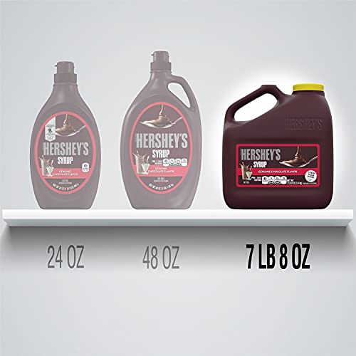 HERSHEY'S Genuine Chocolate Syrup, Fat Free, Gluten Free, 7 lb 8 oz. Bulk Jug