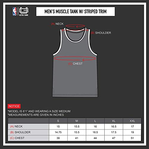 Ultra Game NBA Cleveland Cavaliers Mens Jersey Sleeveless Muscle T-Shirt, Black, Large