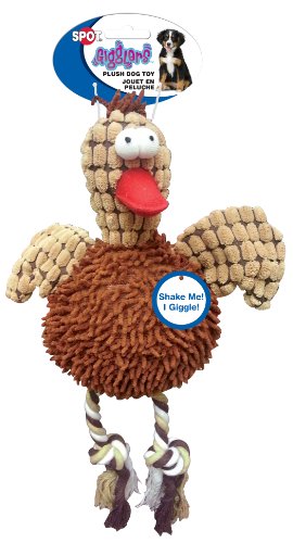 Ethical Pets Gigglers Chicken Dog Toy, 12-Inch, Assorted