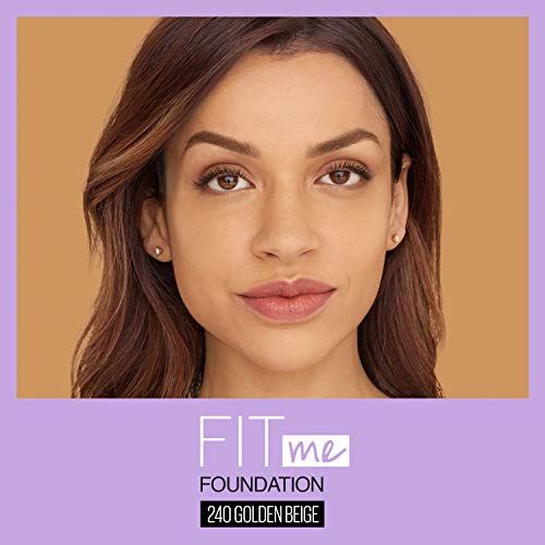 Maybelline Fit Me Dewy + Smooth SPF 18 Liquid Foundation Makeup, Golden Beige, 1 Count