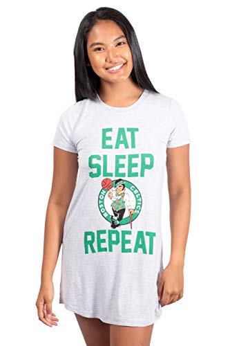 Ultra Game NBA Boston Celtics Womens Super Soft Sleepwear Pajama Loungewear Tee Shirt Nightgown, Heather Gray, Medium