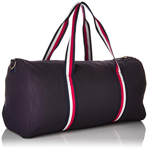 Tommy Hilfiger Men's for Women Th Flag Canvas Duffle Bag, Navy Blue, One Size US