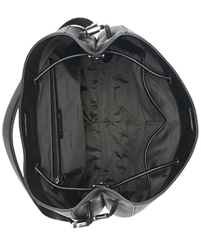 Calvin Klein Harmony Draw String Bucket Bag, Black/Silver