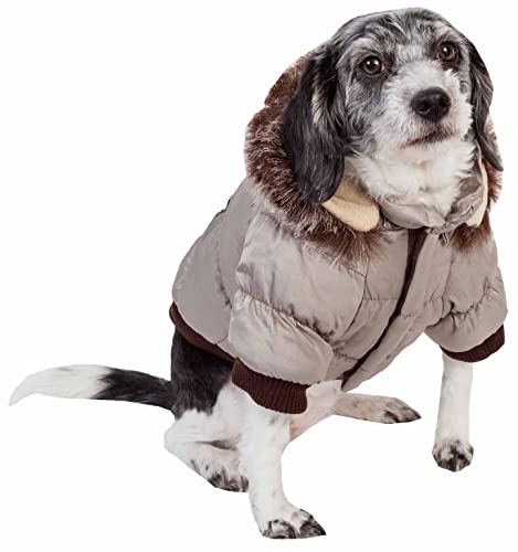 Pet Life Classic Metallic Winter Dog Coat with Zippered Removable Fur Hood - Dog Jacket Features 3M Thinsulate Insulation Warming Technology - Dog Clothes Sizing fits Small, Medium and Large Dogs