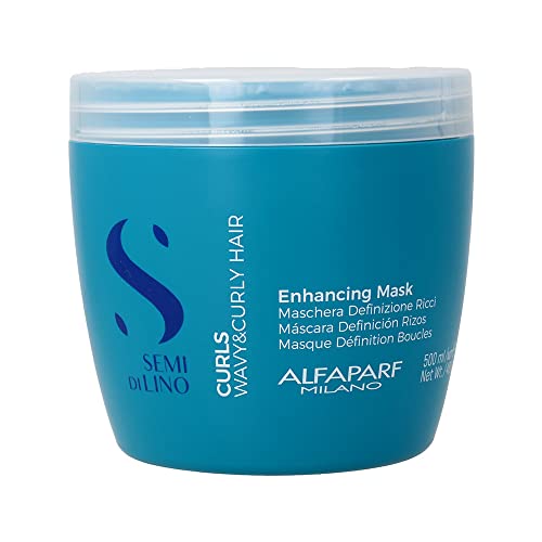 Alfaparf Milano Semi Di Lino Curls Enhancing Mask for Wavy and Curly Hair - Hydrates and Nourishes - Reduces Frizz - Protects Against Humidity - Vegan-Friendly Formula - 16.9 oz.