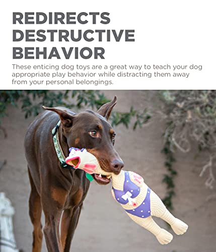 Charming Pet Squawkers Henrietta Latex Rubber Chicken Interactive Dog Toy, Large