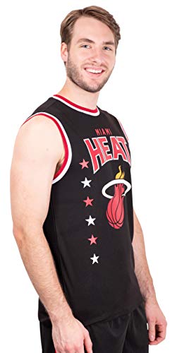 Ultra Game NBA Miami Heat Mens Jersey Sleeveless Muscle T-Shirt, Black, Medium