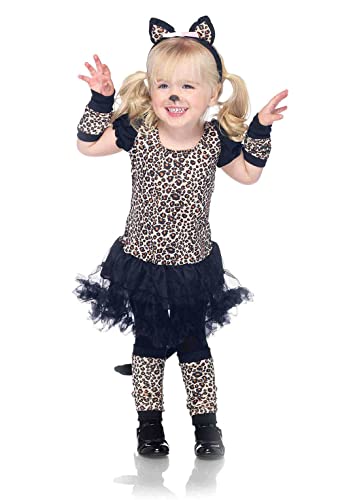 Leg Avenue Girl's 5 Pc Little Leopard Costume with Dress, Arm Warmers, Leg Warmers, Tail, Ears