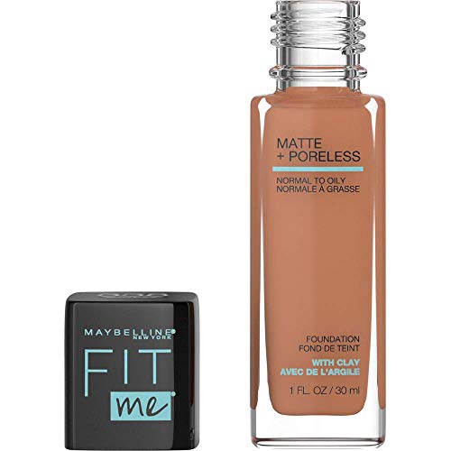 Maybelline Fit Me Matte + Poreless Liquid Oil-Free Foundation Makeup, Spicy Brown, 1 fl; oz
